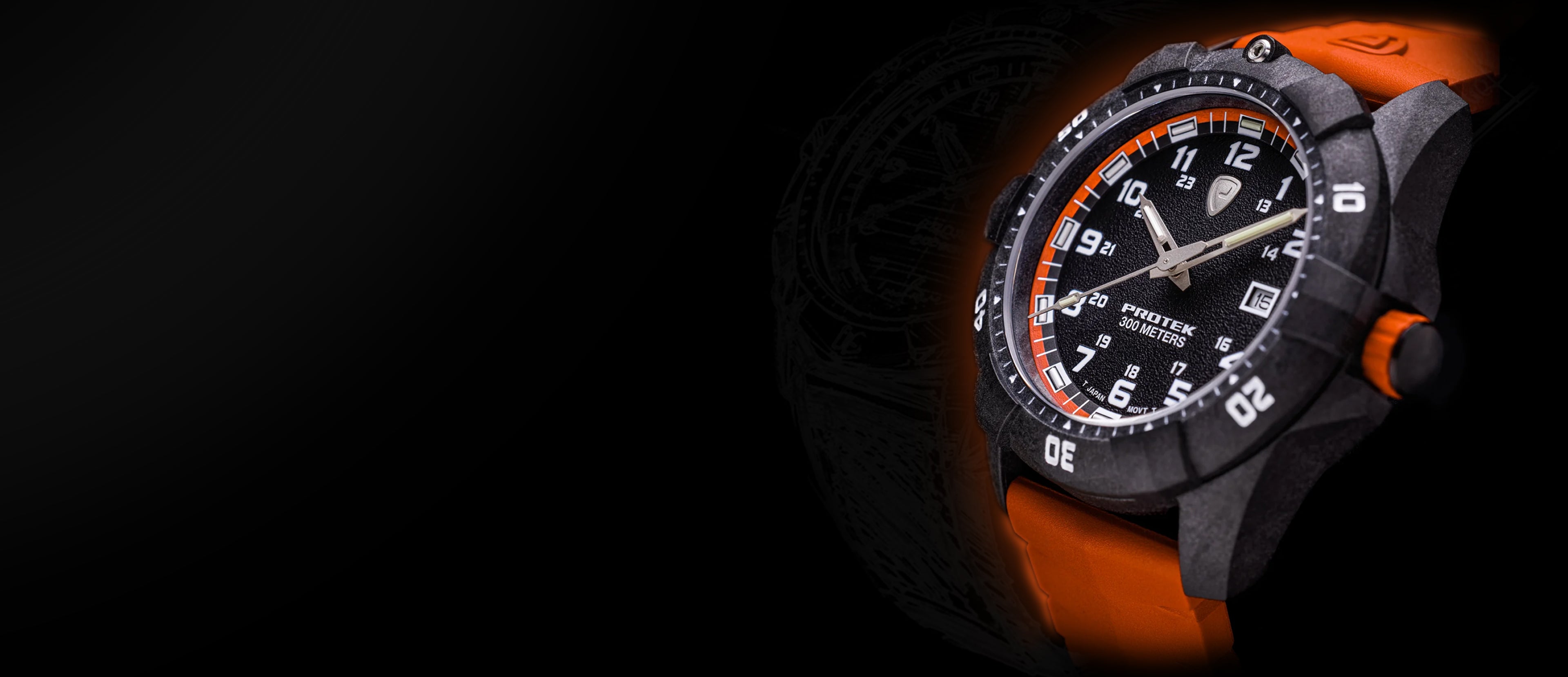 divers watch with tritium illumination