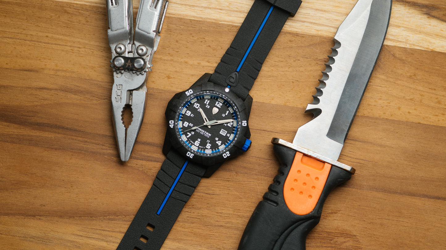 ProTek 22mm Rubber Strap - Thin Blue Line