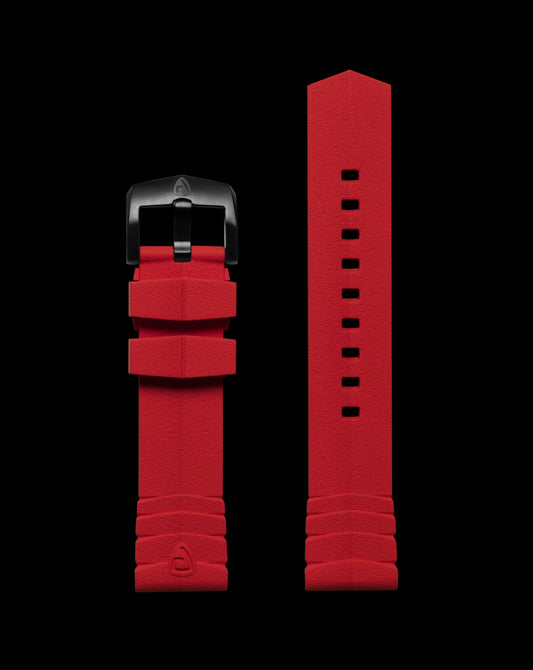 ProTek 22mm Rubber Strap - Bright Red