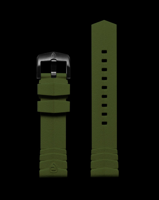 ProTek 22mm Rubber Strap - OD Green