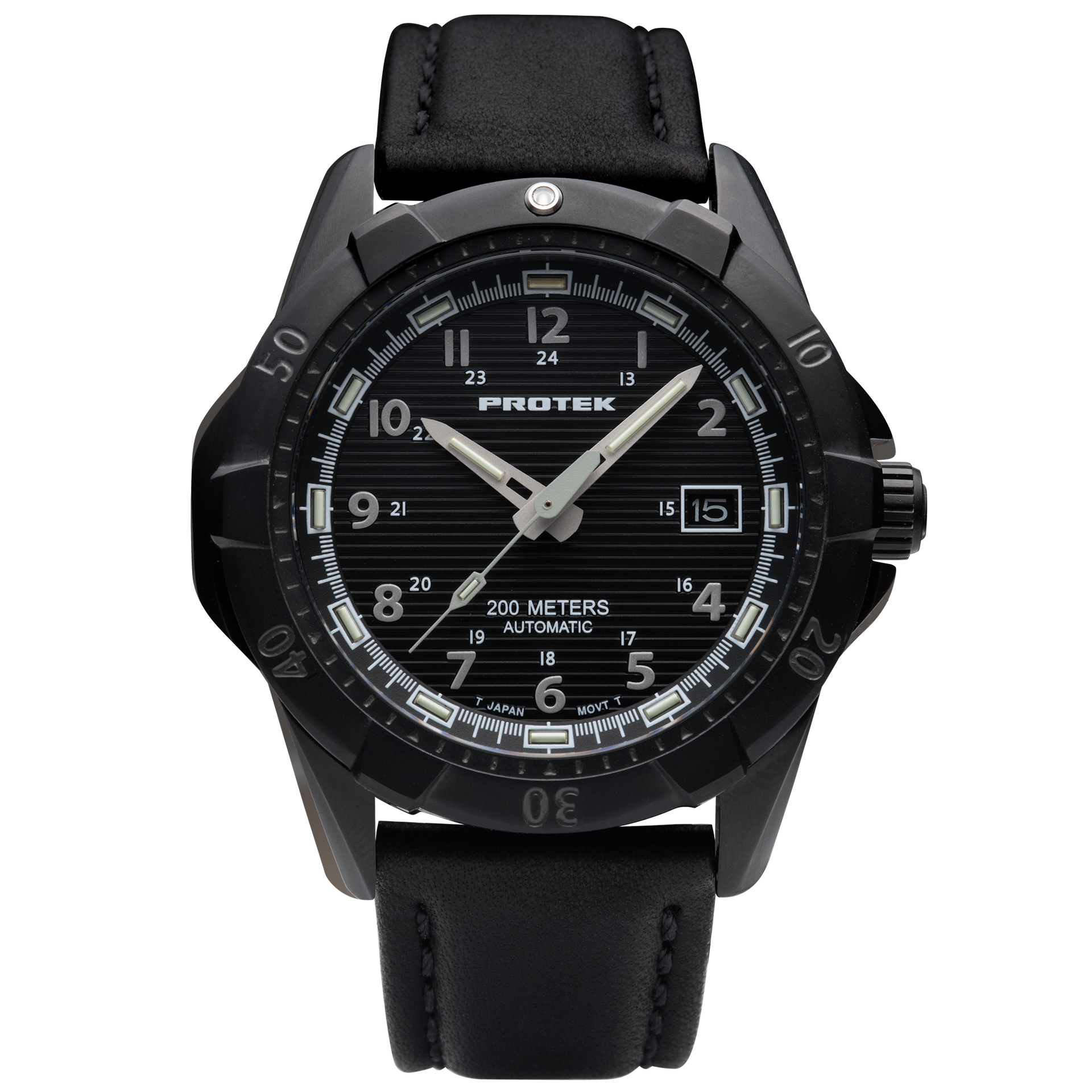 PRESTINE PT-6262RCB ボトムブラケット ブラック ProTek 2202 Automatic Dive Watch – Black Tritium Power